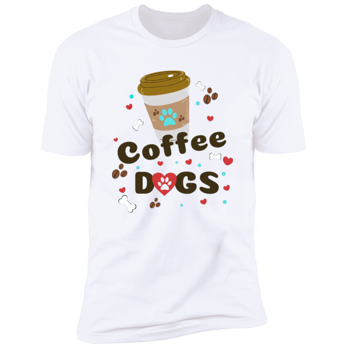 To go Coffee Dogs T-shirt, Dog Shirt for humans, in white