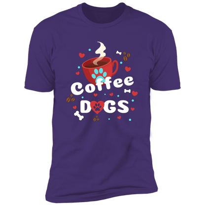 Coffee Dogs T-shirt, Dog Shirt for humans, in purple rush