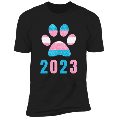 Dog Paw Trans Pride 2023 t-shirt, dog trans pride dog shirt for humans, in black