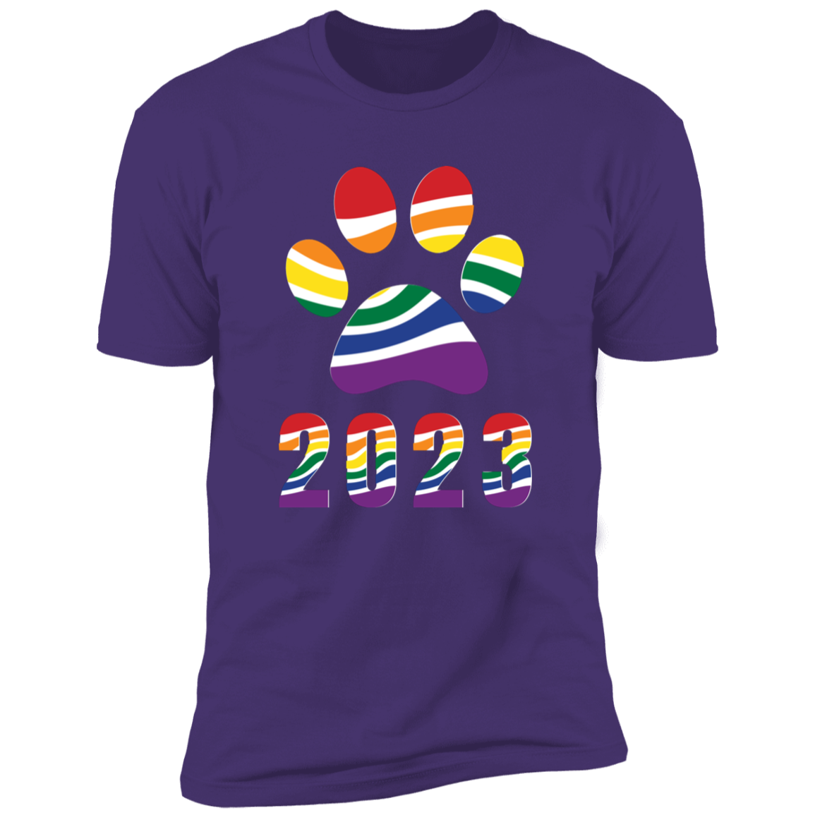 Pride Paw 2023 (Retro) Pride T-shirt, Paw Pride Dog Shirt for humans, in purple rush