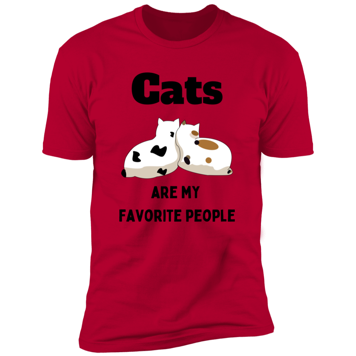 Cats Are My Favorite People T-shirt, Cat Shirt for humans, in red