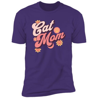 Cat Mom Retro T-shirt, Cat Mom Shirt for humans, in purple rush