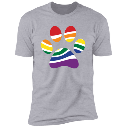Pride Paw (Retro) Pride T-shirt, Paw Pride Dog Shirt for humans, in light heather gray