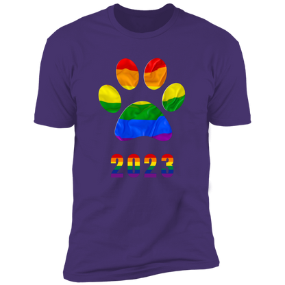 Pride Paw 2023 (Flag) Pride T-shirt, Paw Pride Dog Shirt for humans, in purple rush