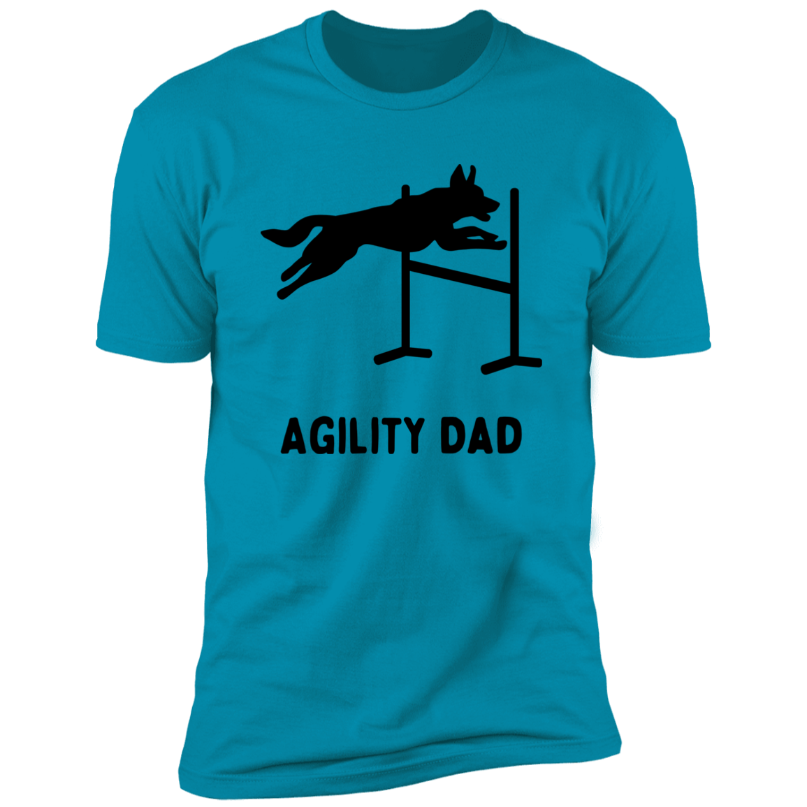 Agility Dad Agility Dog Dog T-Shirt for humans, in turquoise 