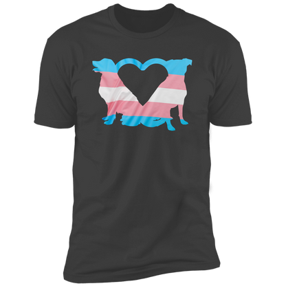 Trans Pride Dogs Heart Pride T-shirt, Trans Pride Dog Shirt for humans, in heavy metal gray