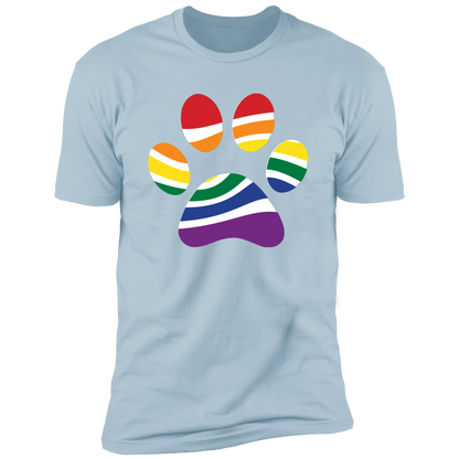 Pride Paw (Retro) Pride T-shirt, Paw Pride Dog Shirt for humans, in light blue