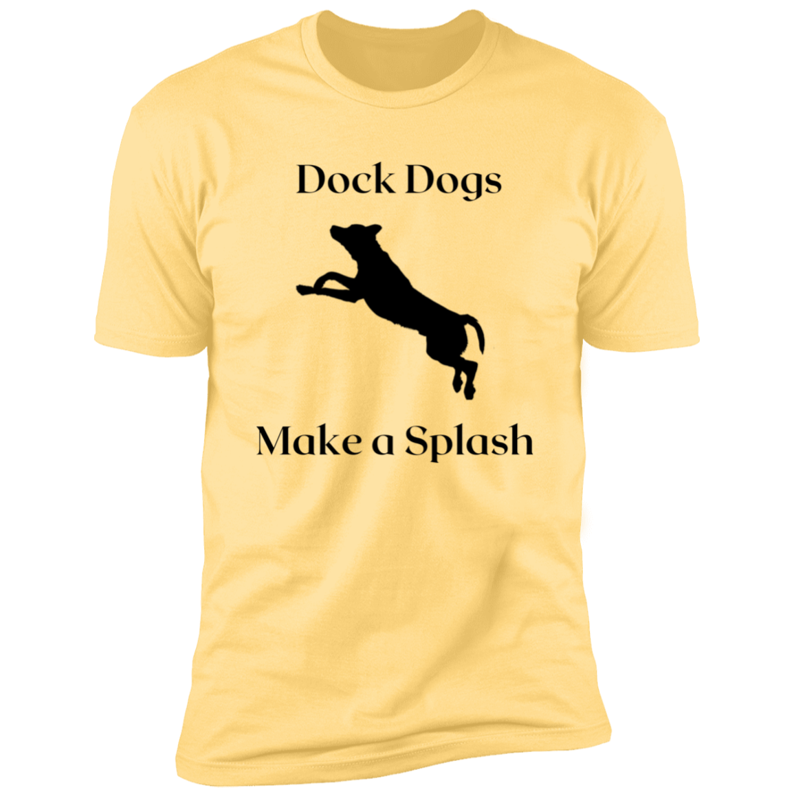 Dock Dogs Make a Splash Dock Diving t-shirt, Dock diving shirt, in banana cream