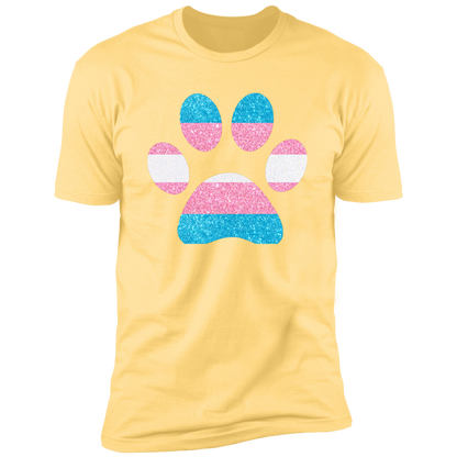 Dog Paw Trans Pride t-shirt, dog trans pride dog shirt for humans, in banana cream