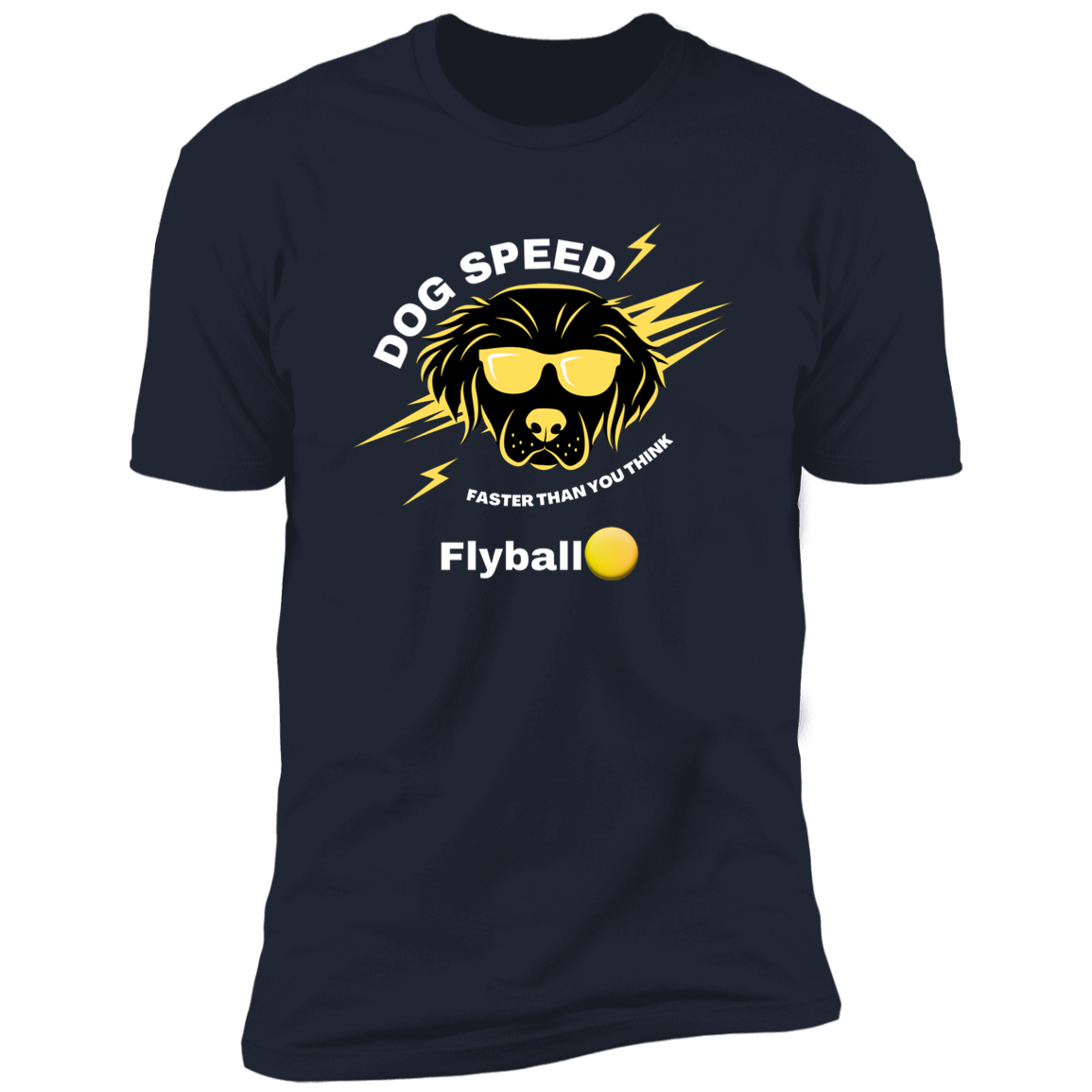 Dog Speed Faster Than You Think Flyball T-shirt, Flyball shirt dog shirt for humans, in navy blue