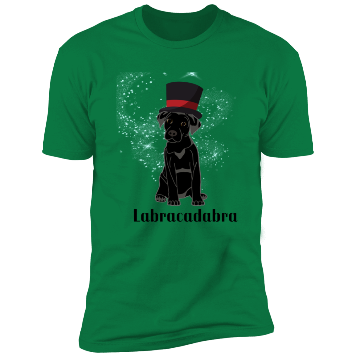 Labracadabra funny dog shirt, funny dog shirt for humans, funny labrador shirt. in kelly green