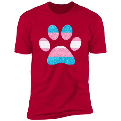 Dog Paw Trans Pride t-shirt, dog trans pride dog shirt for humans, in red