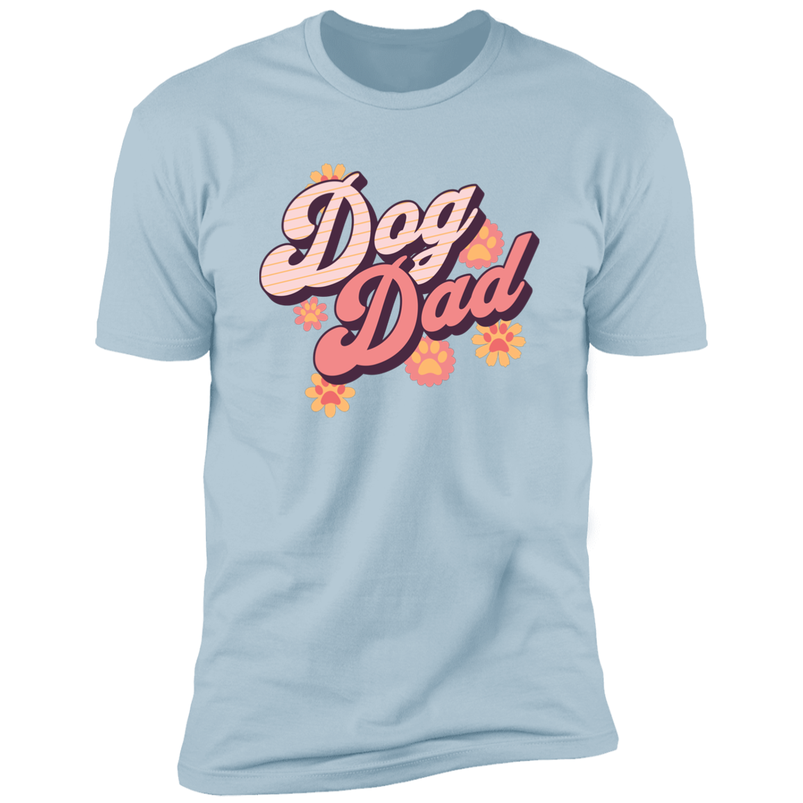 Retro Dog Dad t-shirt, Dog dad shirt, Dog T-shirt for humans, in light blue
