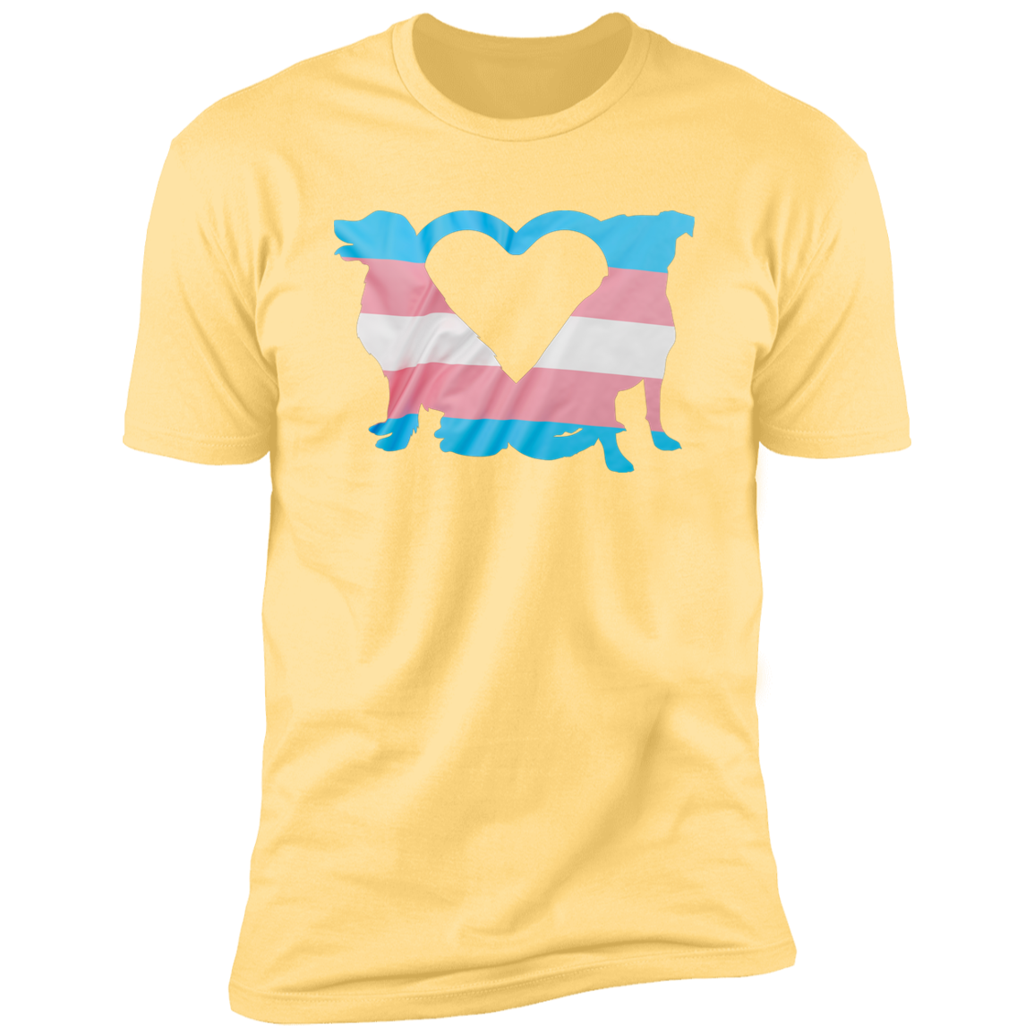 Trans Pride Dogs Heart Pride T-shirt, Trans Pride Dog Shirt for humans, in banana cream