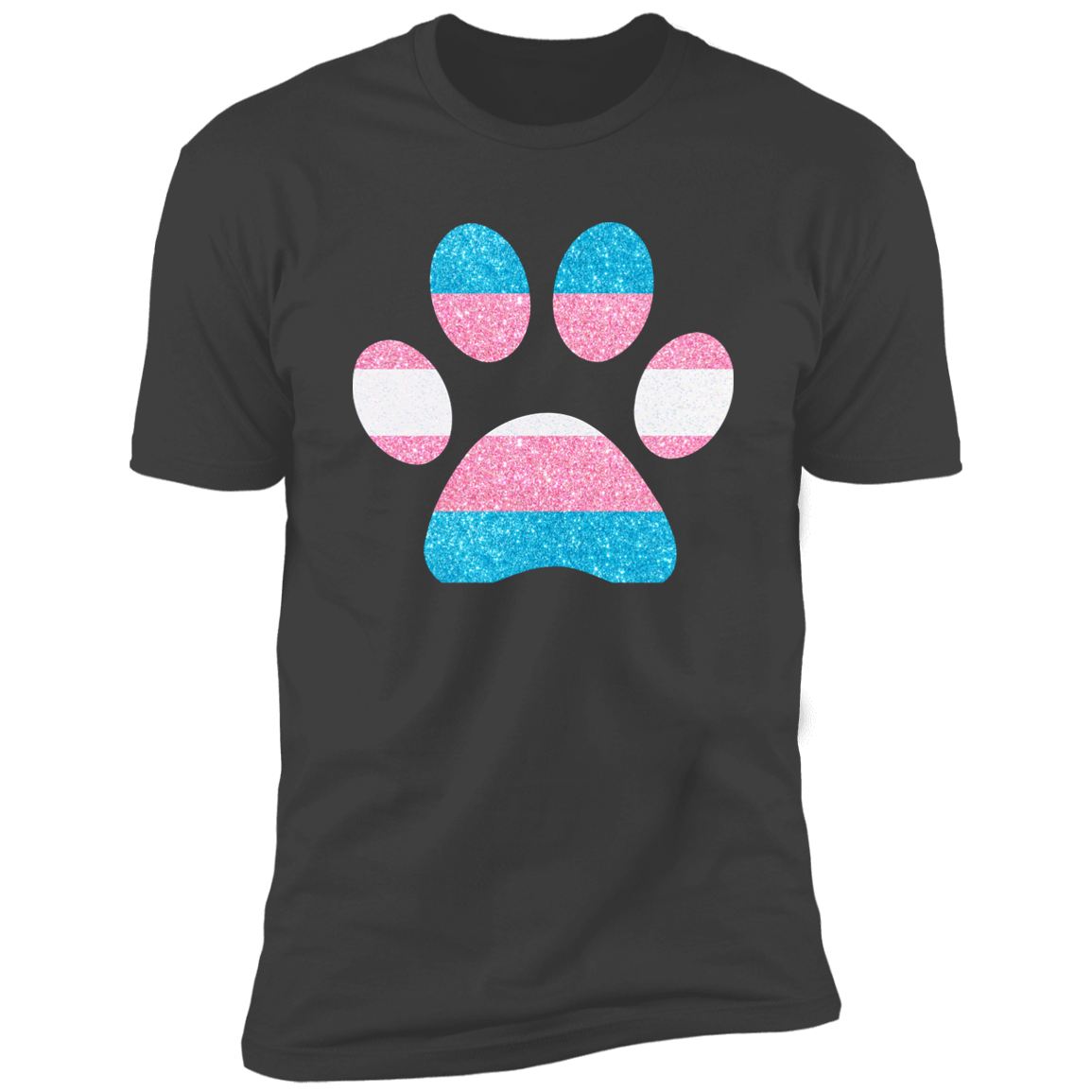 Dog Paw Trans Pride t-shirt, dog trans pride dog shirt for humans, in heavy metal gray