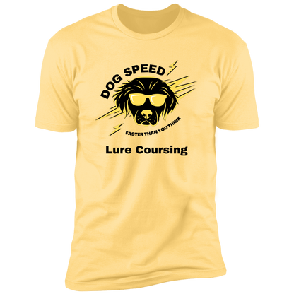 Dog Speed Faster Than You Think Lure Coursing T-shirt, Lure Coursing shirt dog shirt for humans, in banana cream