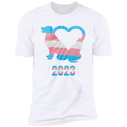 Trans Pride Dog & Cat Heart Pride T-shirt, Trans Pride Dog & Cat Shirt for humans, in white