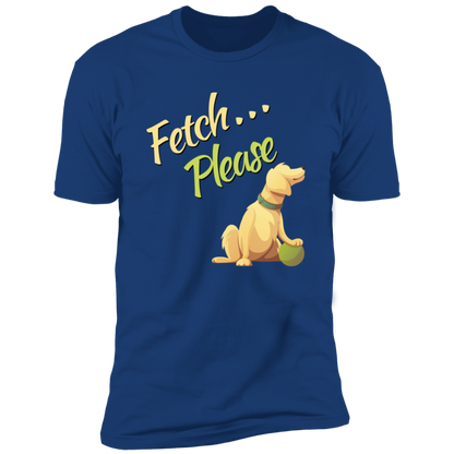 Fetch Please funny dog t-shirt, funny dog shirt for humans, in royal blue