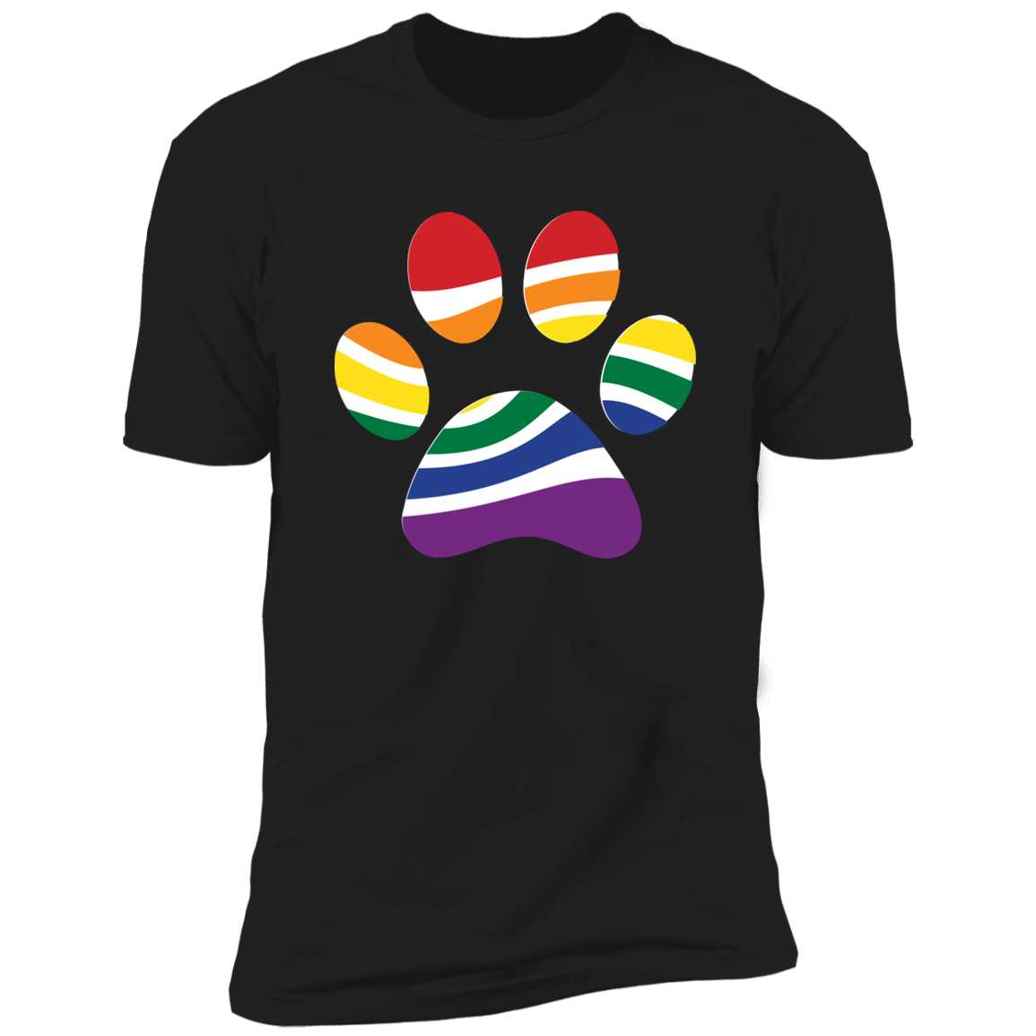 Pride Paw (Retro) Pride T-shirt, Paw Pride Dog Shirt for humans, in black