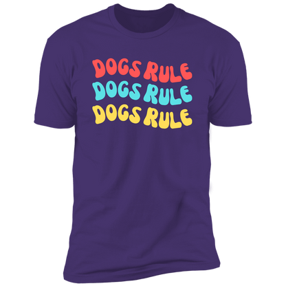Dogs Rule Dog Shirt, dog shirt for humans, dog mom and dog dad shirt, in purple rush
