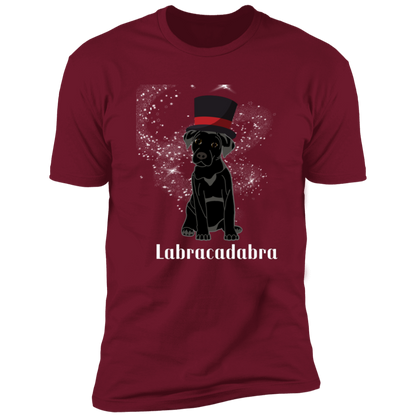 Labracadabra funny dog shirt, funny dog shirt for humans, funny labrador shirt. in cardinal red