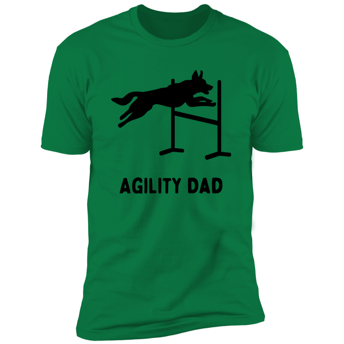 Agility Dad Agility Dog Dog T-Shirt for humans, in kelly green