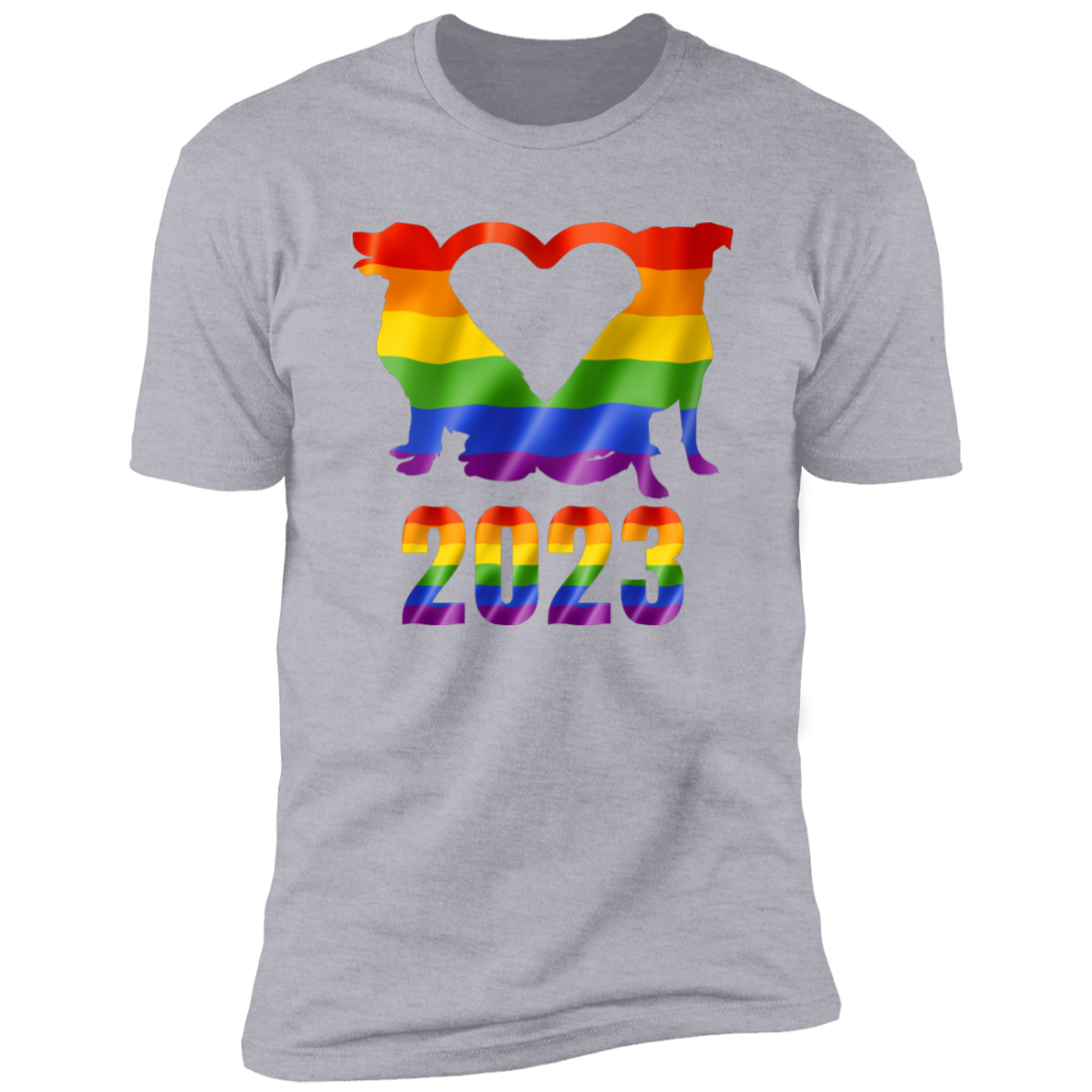 Dog Pride 2023, dog pride dog shirt for humans, in light heather gray