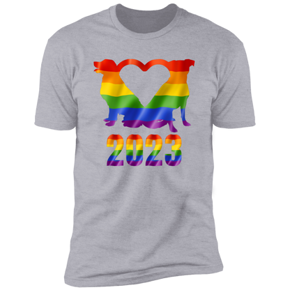 Dog Pride 2023, dog pride dog shirt for humans, in light heather gray