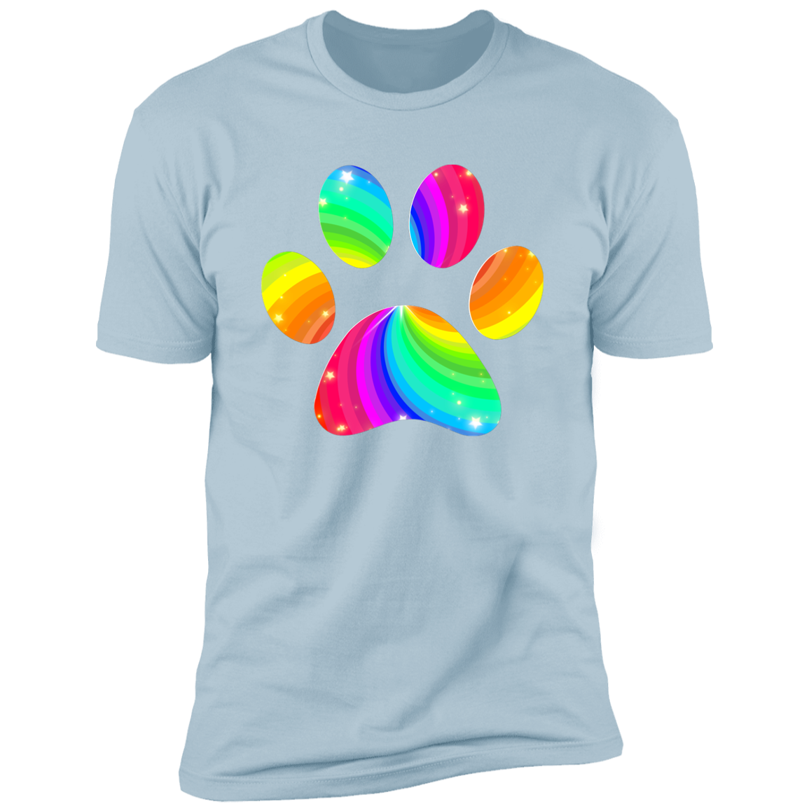 Pride Paw 2023 (Flag) Pride T-shirt, Paw Pride Dog Shirt for humans, in light blue