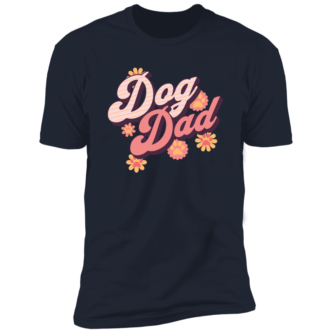 Retro Dog Dad t-shirt, Dog dad shirt, Dog T-shirt for humans, in navy blue