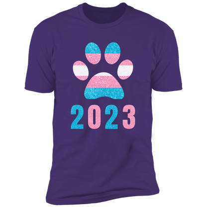 Dog Paw Trans Pride 2023 t-shirt, dog trans pride dog shirt for humans, in purple rush