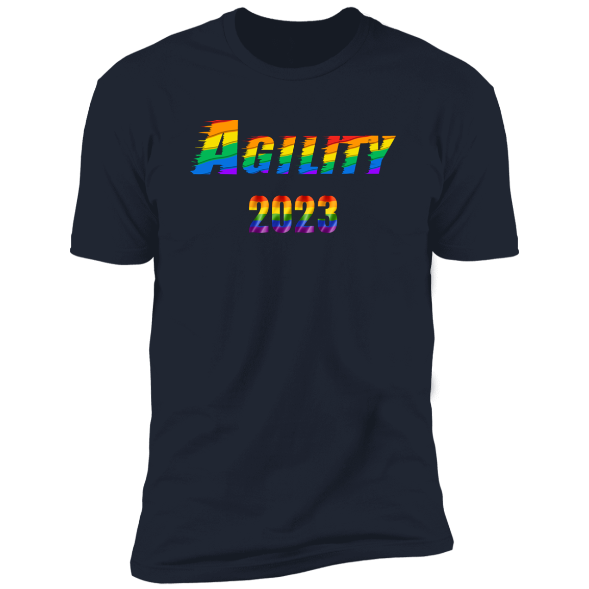 Agility Pride 2023 Cat pride t-shirt,  Agility pride shirt for humans, in navy blue