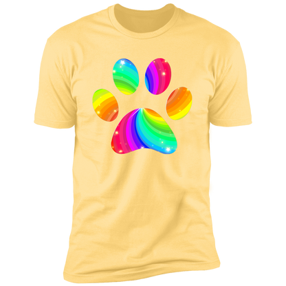 Pride Paw 2023 (Flag) Pride T-shirt, Paw Pride Dog Shirt for humans, in banana cream