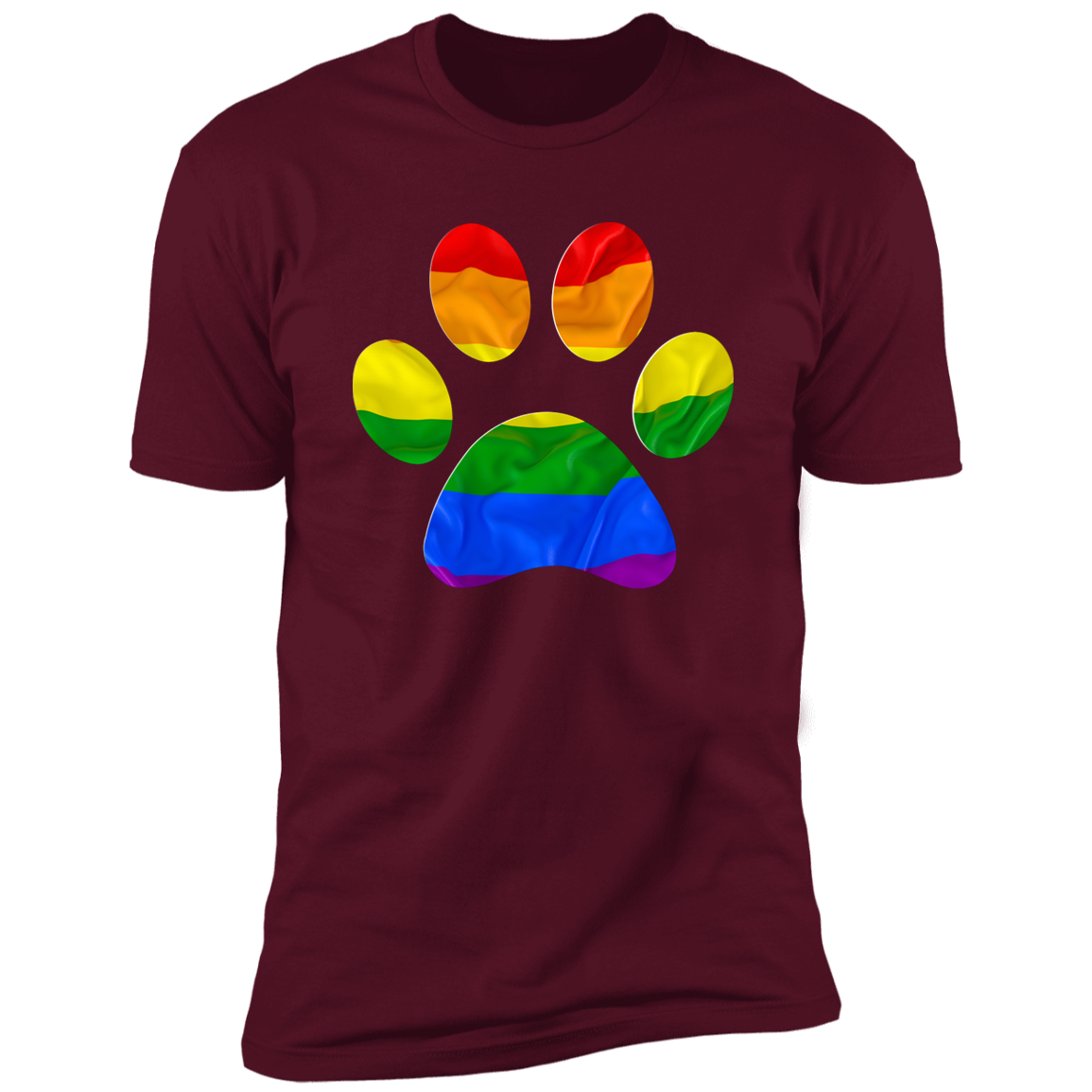 Pride Paw Pride T-shirt, Paw Pride Dog Shirt for humans, in maroon