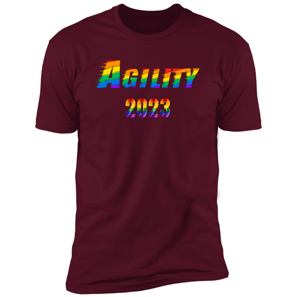 Agility Pride 2023 Cat pride t-shirt,  Agility pride shirt for humans, in maroon