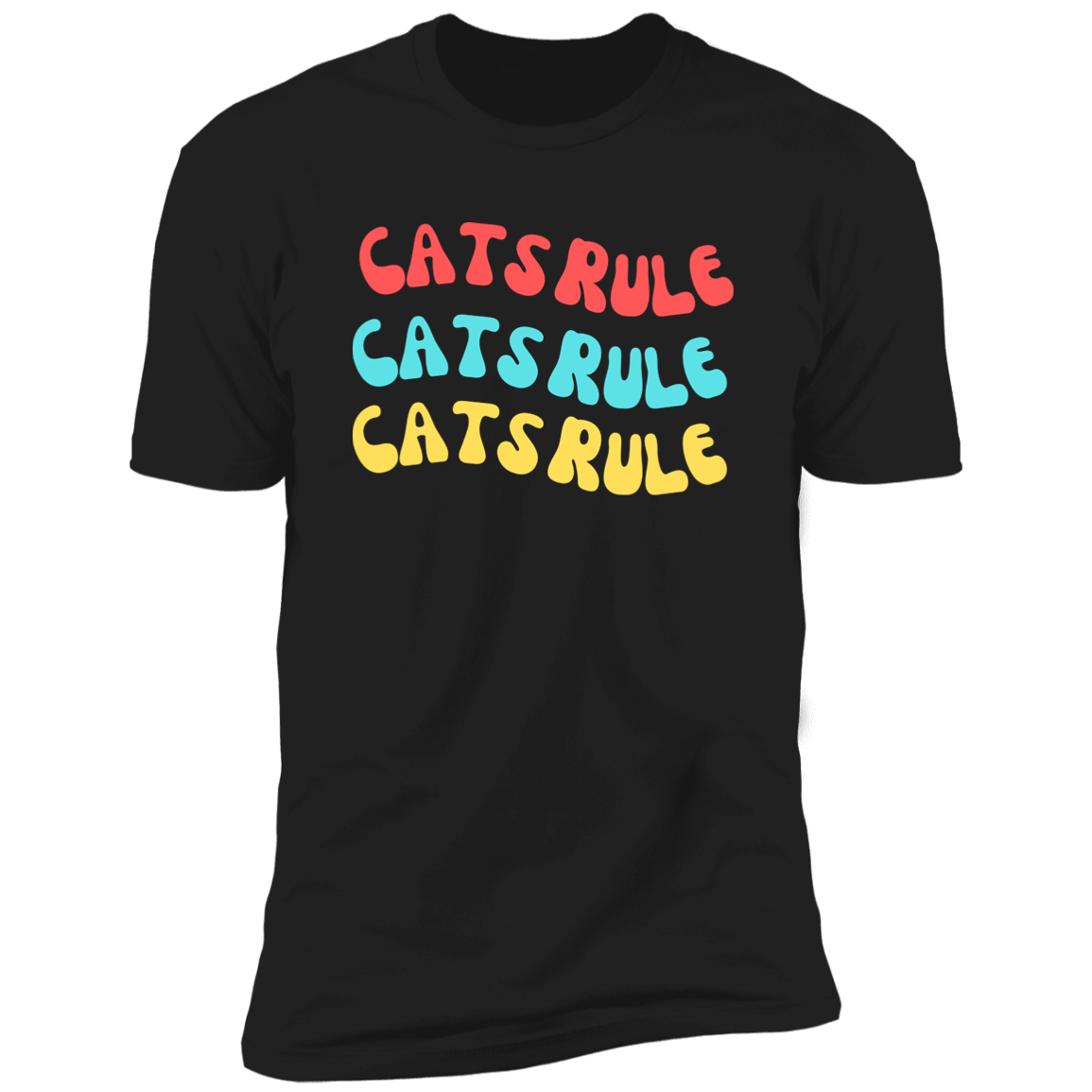 Cats Rule T-shirt, Cat Shirt for humans, in black 