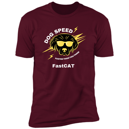 Dog Speed Faster Than You Think FastCAT T-shirt, FastCAT shirt dog shirt for humans, in maroon. 