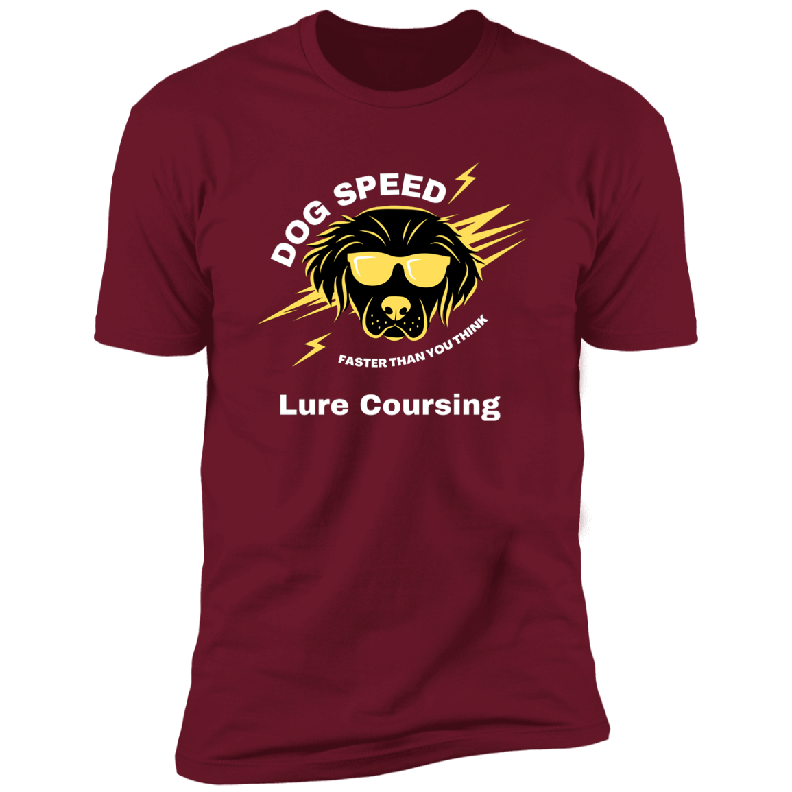 Dog Speed Faster Than You Think Lure Coursing T-shirt, Lure Coursing shirt dog shirt for humans, in cardinal red