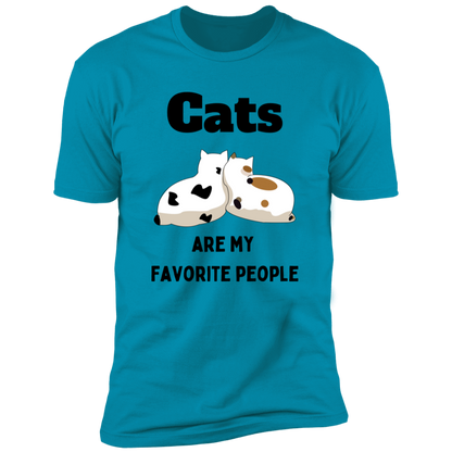 Cats Are My Favorite People T-shirt, Cat Shirt for humans, in turquoise