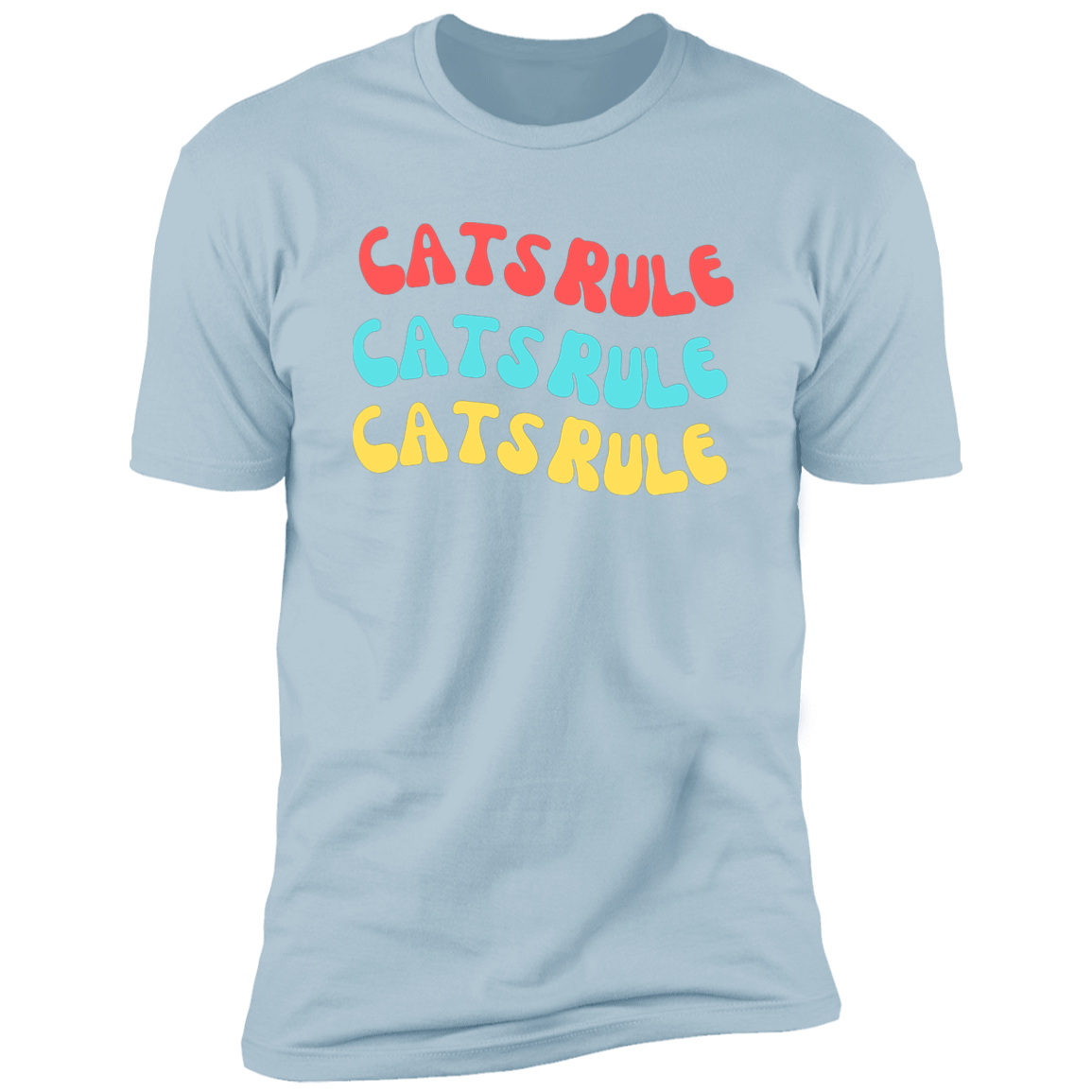 Cats Rule T-shirt, Cat Shirt for humans, in light blue