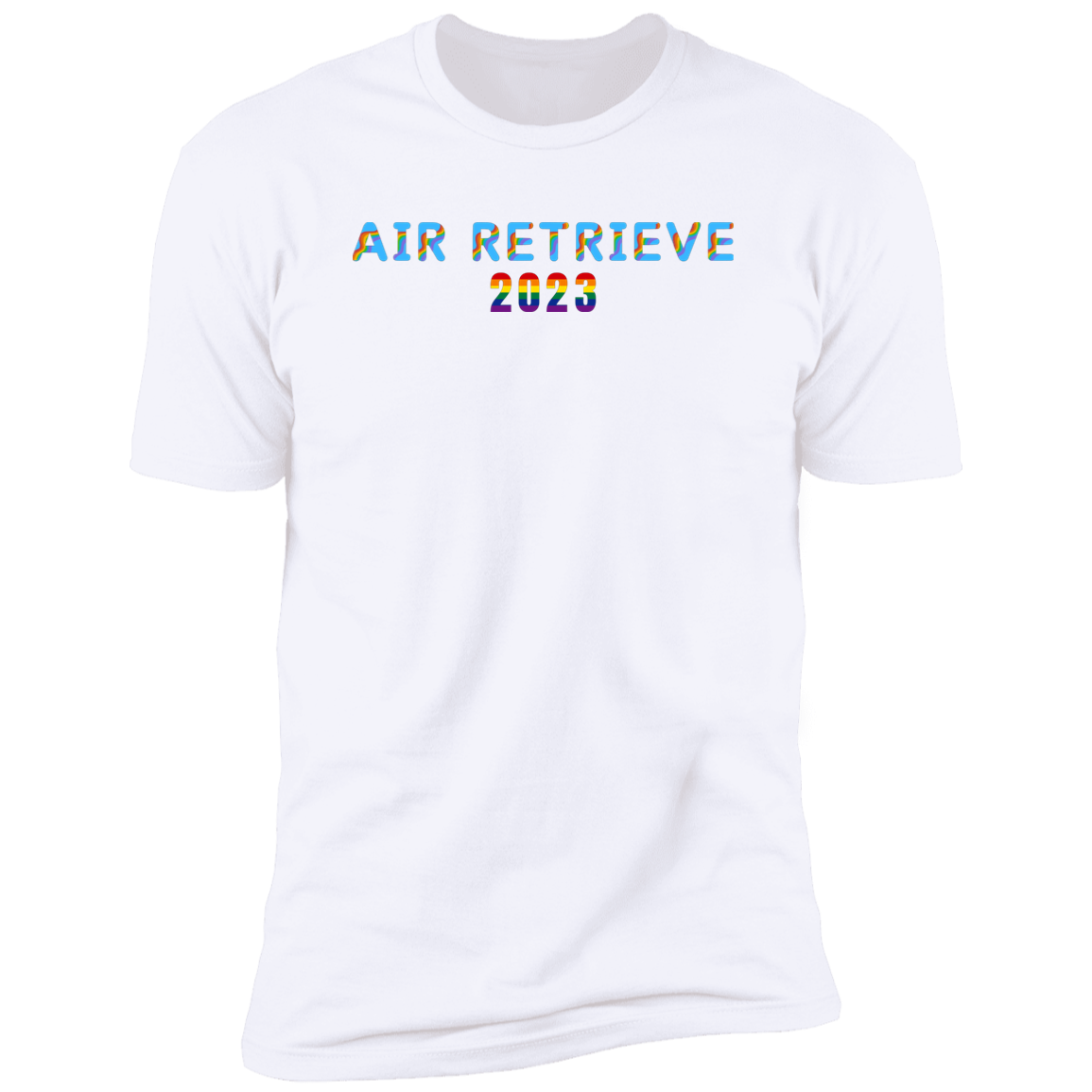 Air Retrieve 2023 Pride Dock diving t-shirt, dog pride air retrieve dock diving shirt for humans, in white
