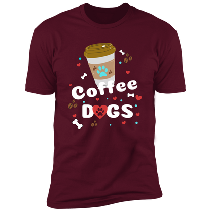 To go Coffee Dogs T-shirt, Dog Shirt for humans, in maroon