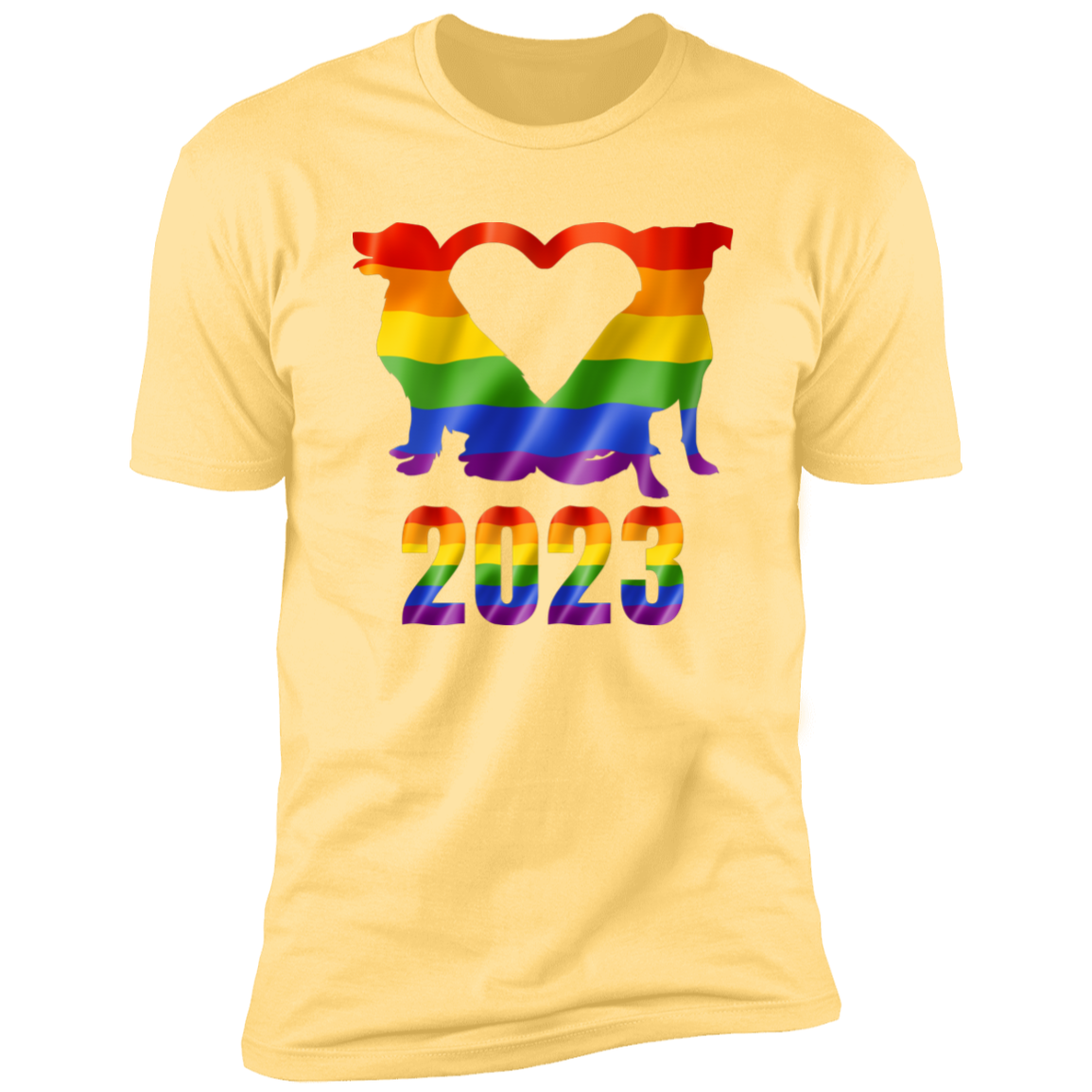 Dog Pride 2023, dog pride dog shirt for humans, in banana cream