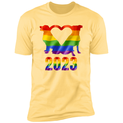 Dog Pride 2023, dog pride dog shirt for humans, in banana cream