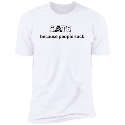 Cats Because People Suck T-shirt, Cat Shirt for humans, in white
