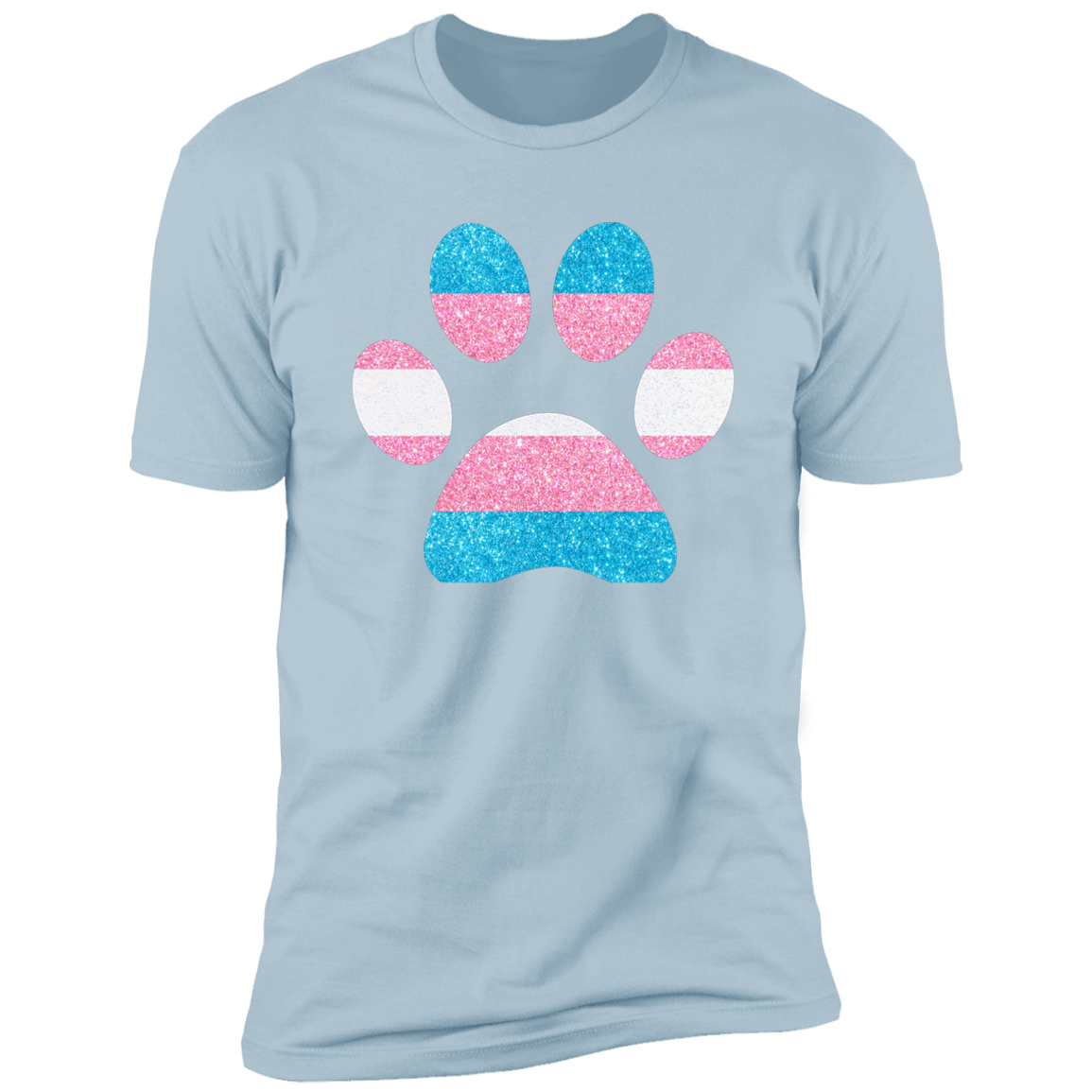 Dog Paw Trans Pride t-shirt, dog trans pride dog shirt for humans, in light blue