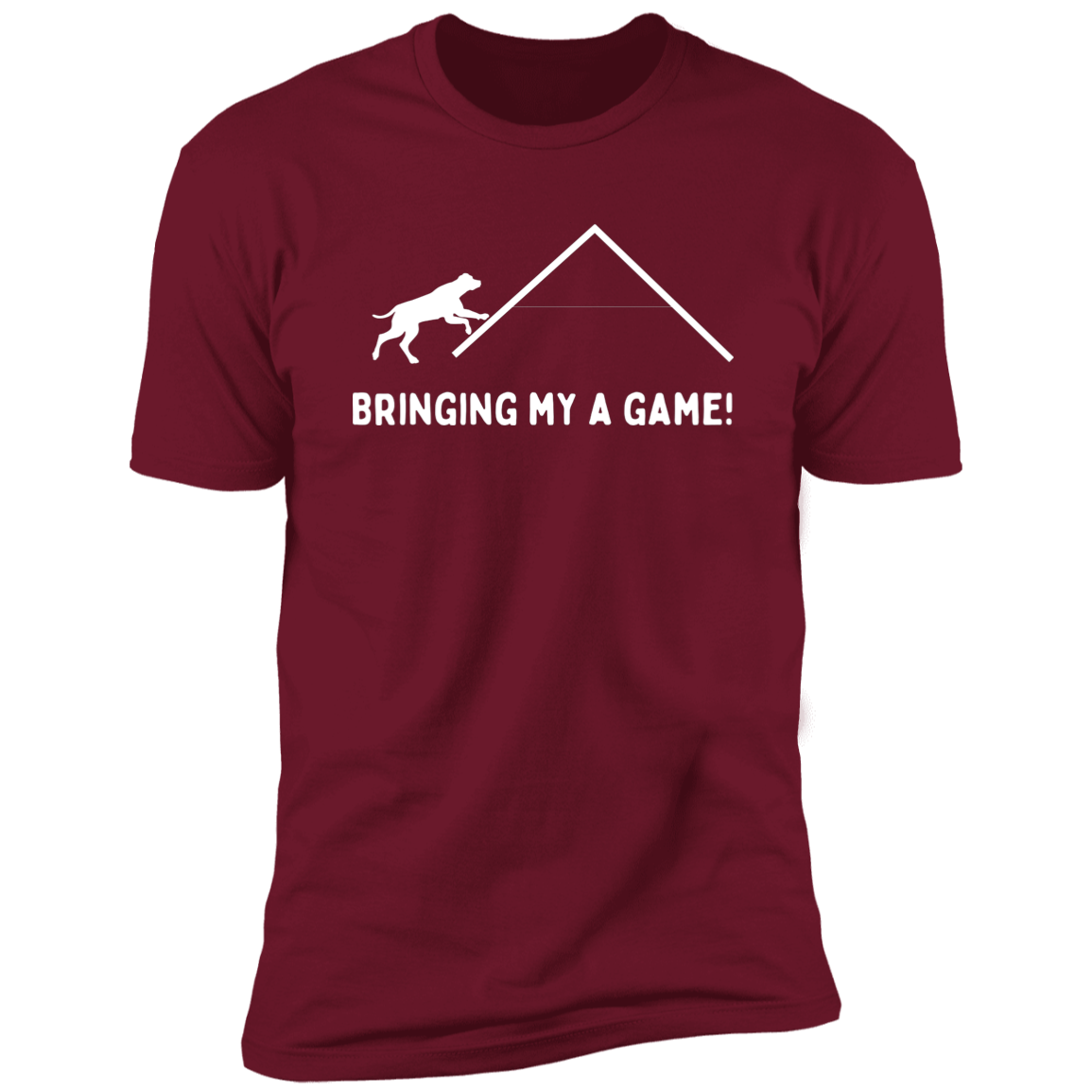 Bringing My A Game Agility T-shirt, Dog Agility Shirt for humans, in cardinal red