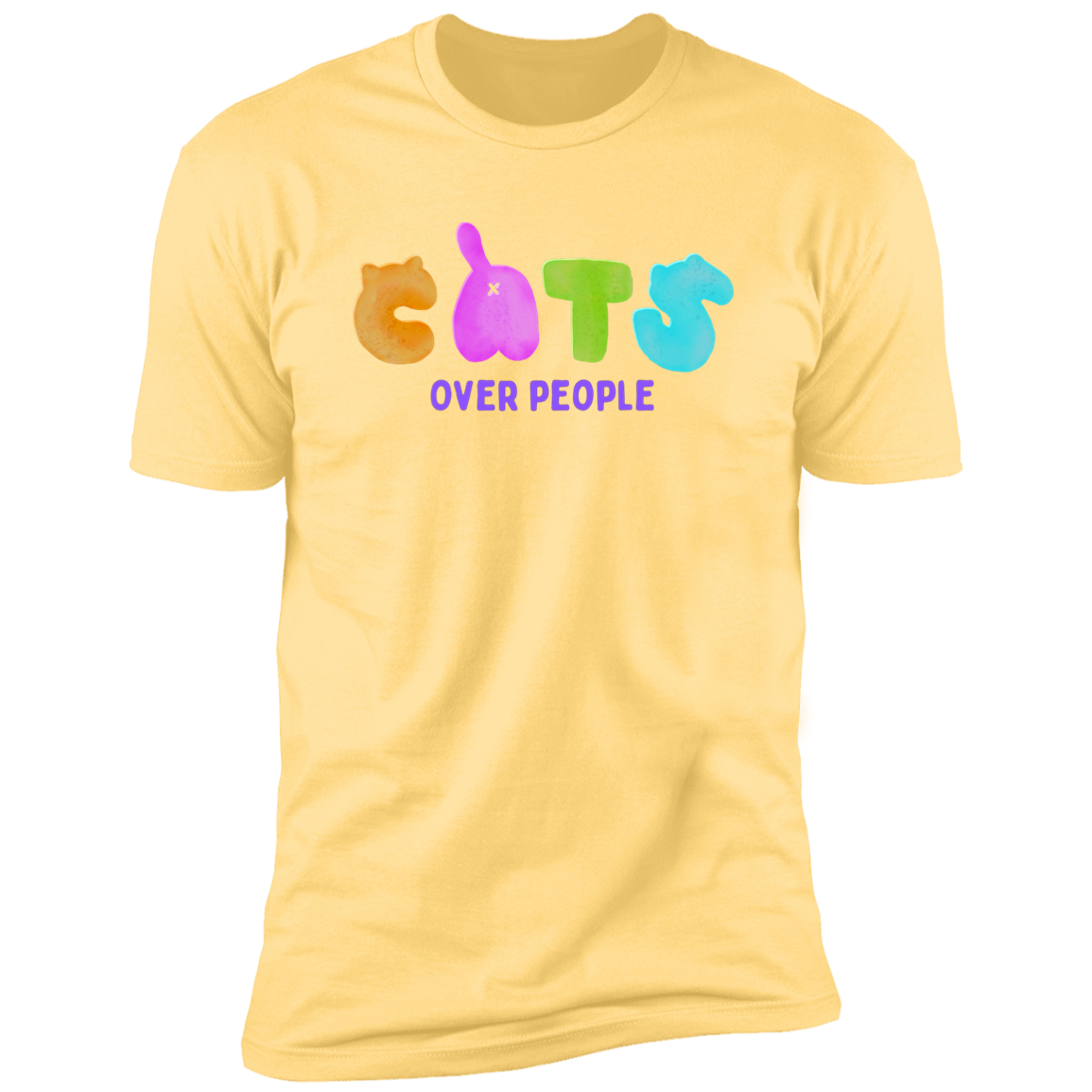 Cats Over People T-shirt, Cat Shirt for humans, in banana cream