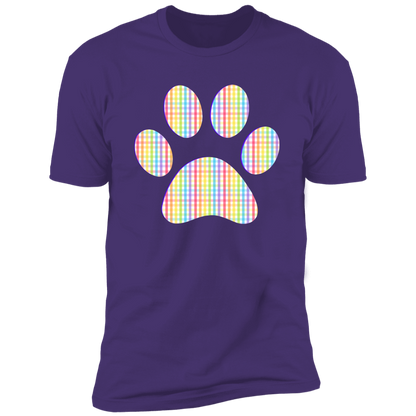 Pride Paw (Gingham) Pride T-shirt, Paw Pride Dog Shirt for humans, in purple rush
