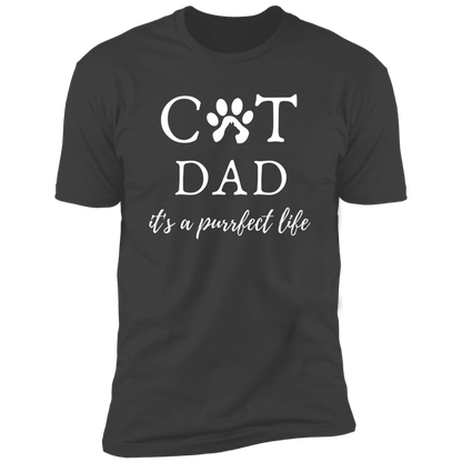 Cat Dad It's a Purrfect Life T-shirt, Cat Dad Shirt for humans, in heavy metal gray